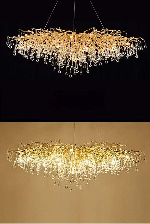 Randi Cascade Cristal et Métal Doré Luxueux