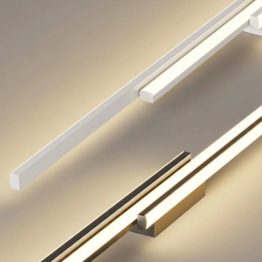Plafonnier Linéaire LED Métal Noir Mat - Salon Cuisine Chambre — Strato