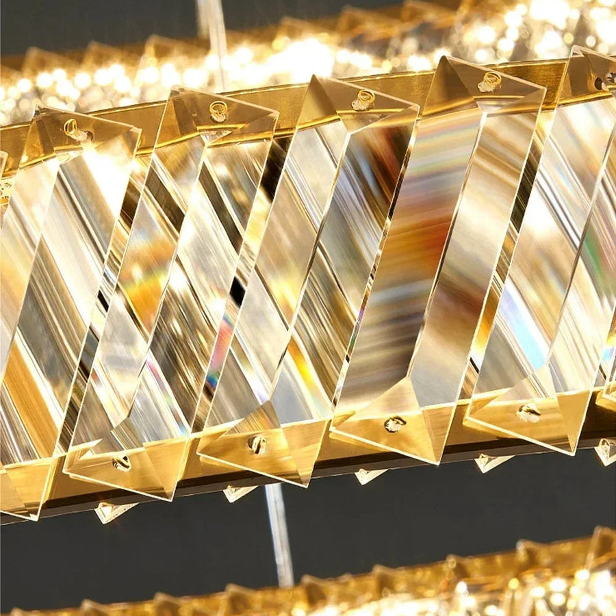 Plafonnier Anneau Cristal et Métal Chromé Éclatant - Salon Salle à Manger Chambre — Nexo