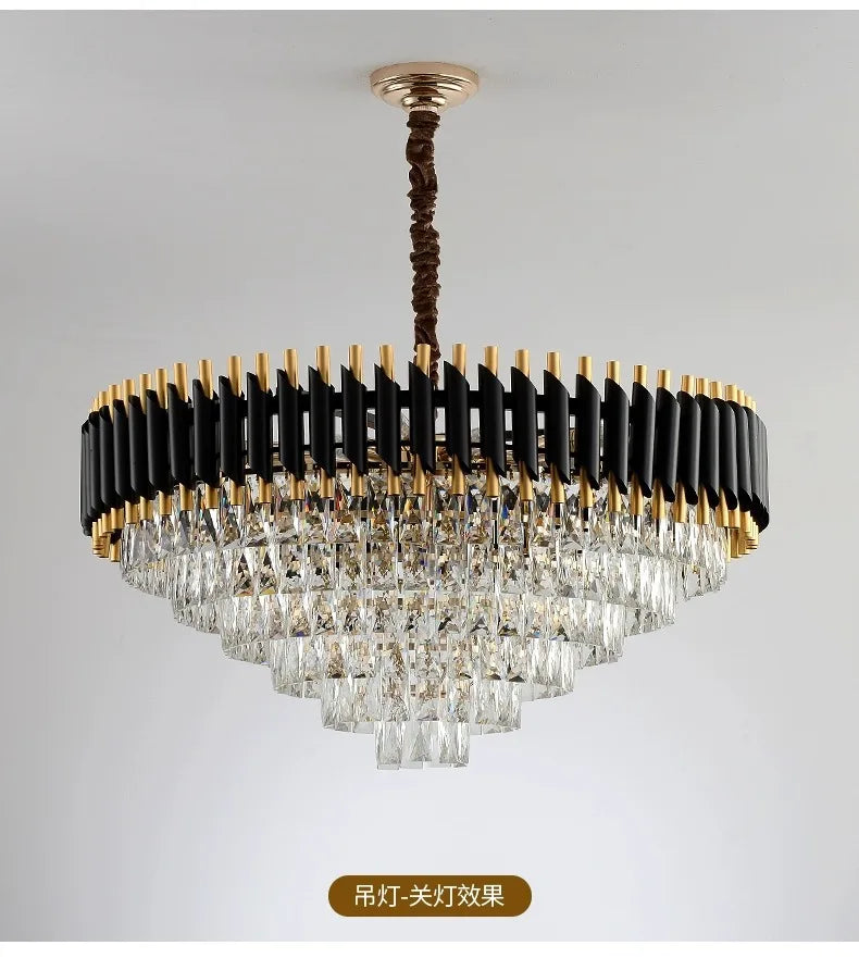 Mafalda Cascade Cristal et Métal Noir et Doré B