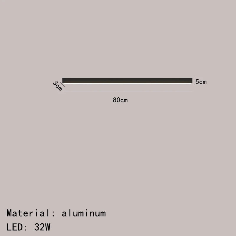 Elowen Linéaire Aluminium Noir Minimaliste