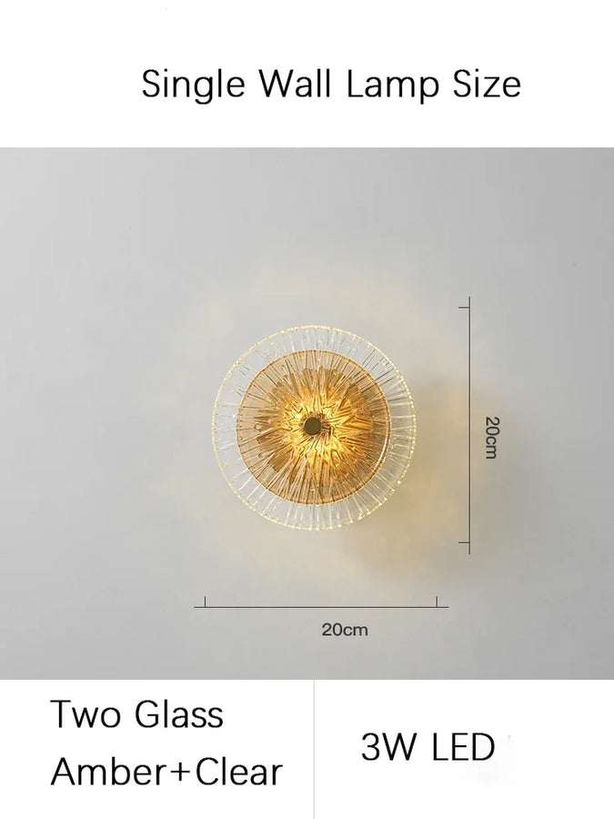 Taormina Disques Verre Transparent et Métal Doré
