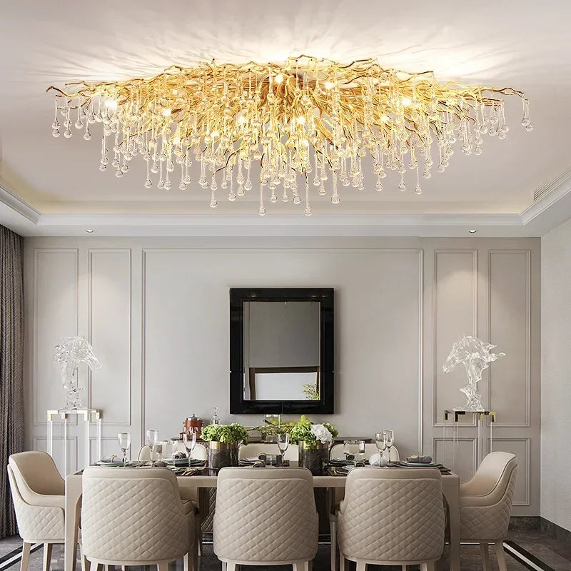 Randi Cascade Cristal et Métal Doré Luxueux