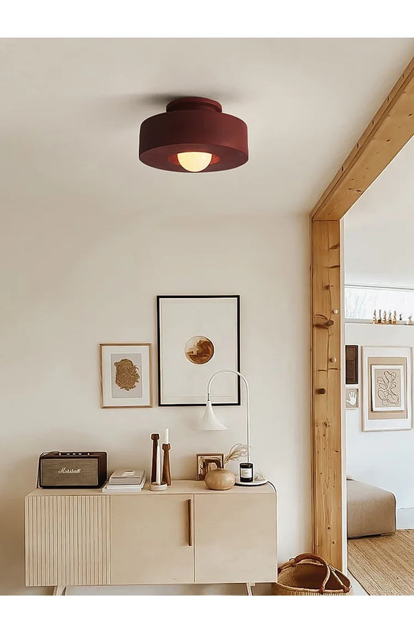 Lund Cylindre Tissu Bordeaux Minimaliste
