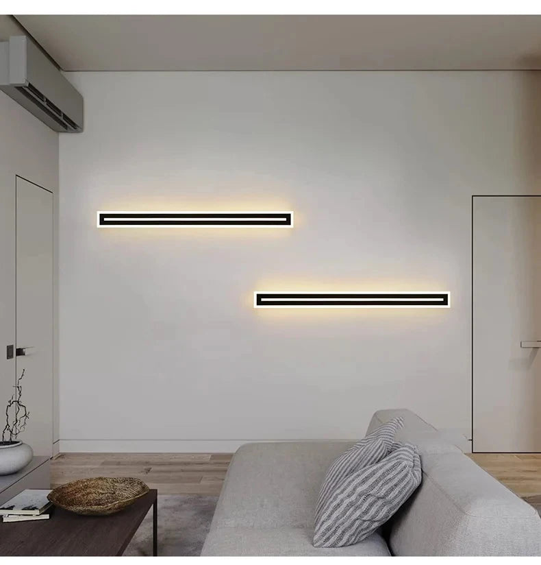Rectangle Aluminium Noir et Blanc Minimaliste — Lumio