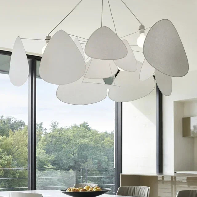 Lustre Suspension Pétales Rotin Naturel Contemporain Design - Salon Salle à Manger — Orika