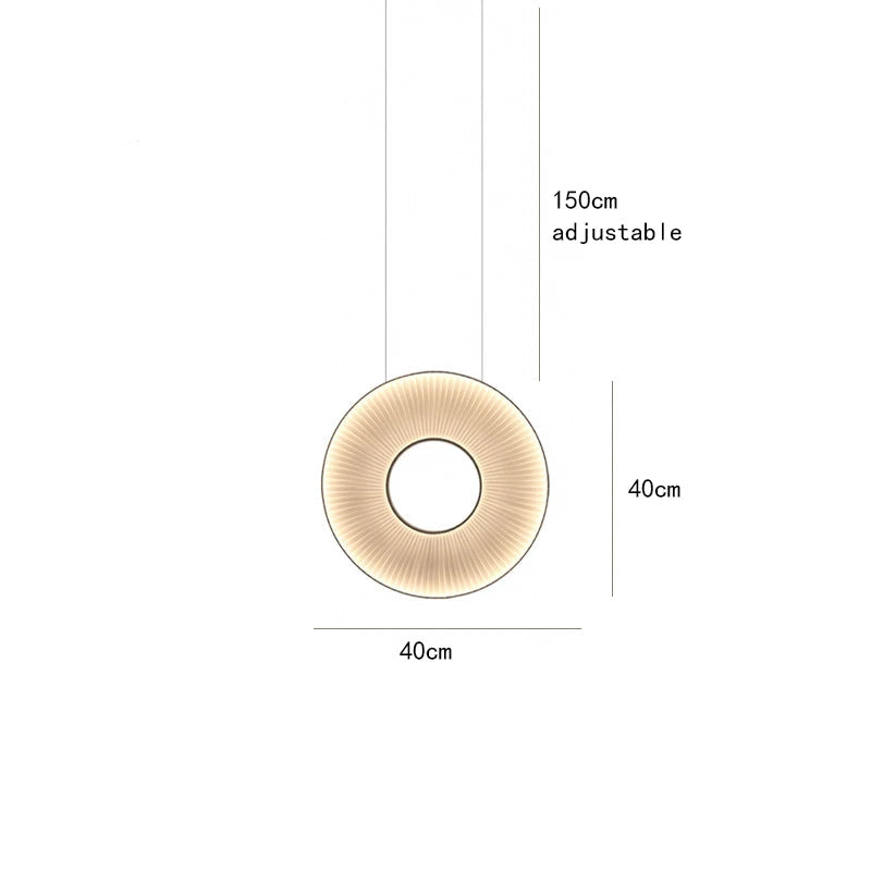 Suspension Anneaux Verre Opalin Blanc Épuré Design - Chambre Salon Cuisine — Halo