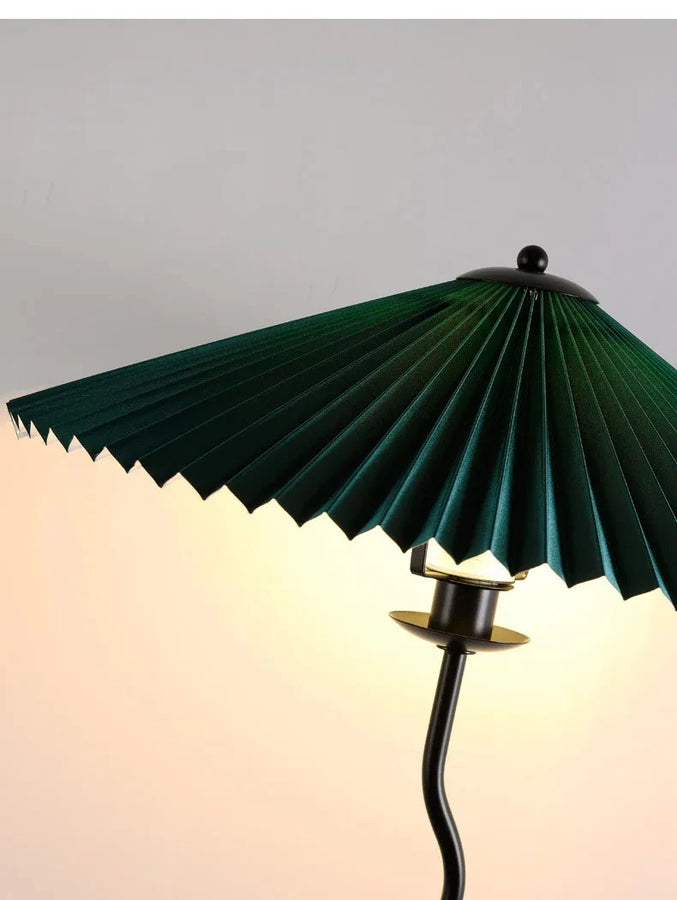 Lampadaire Spirale Métal Noir et Abat-Jour Plissé - Salon Bureau Chambre — Spiro