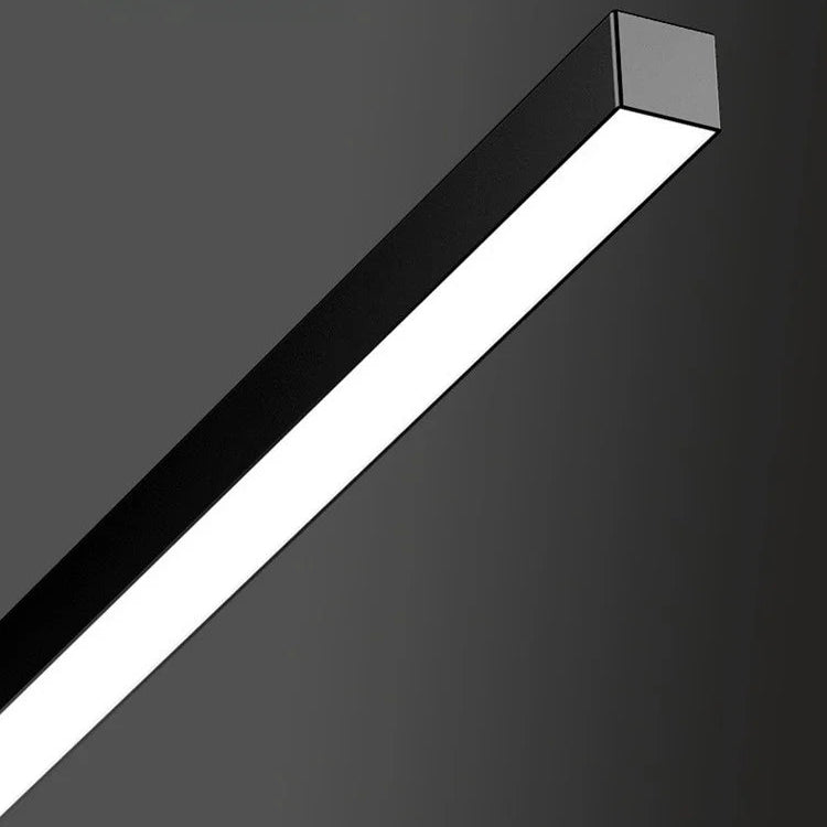 Plafonnier Linéaire Métal Noir Minimaliste Design Moderne - Salle de Bain Salon Chambre — Aase