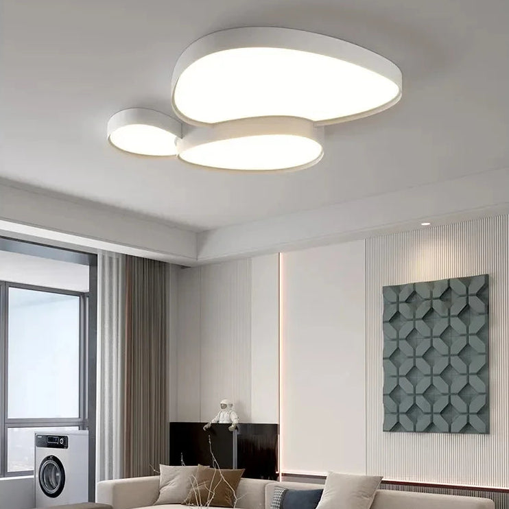 Plafonnier Anneaux Métal Noir et Doré Minimaliste Design Moderne - Salle de Bain Salon Chambre — Circo