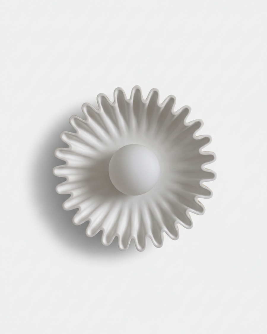 Coralia — applique florale en céramique blanc