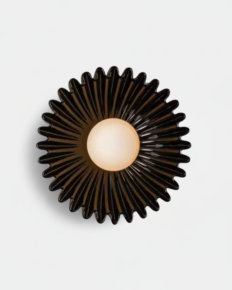Coralia — applique florale en céramique noir