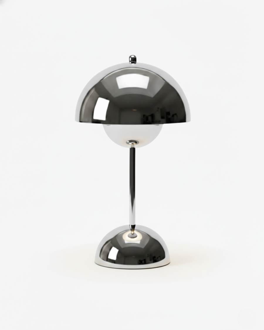 Noma — lampe champignon sans fil, finition argent