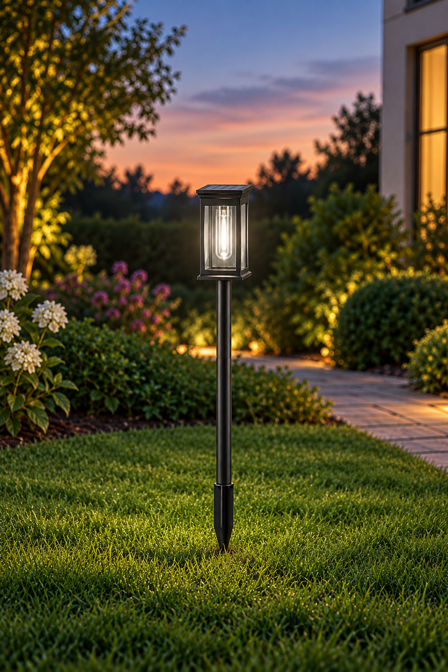 Luminaire Solaire | Sëlys — vue verticale du produit, cadrage élargi