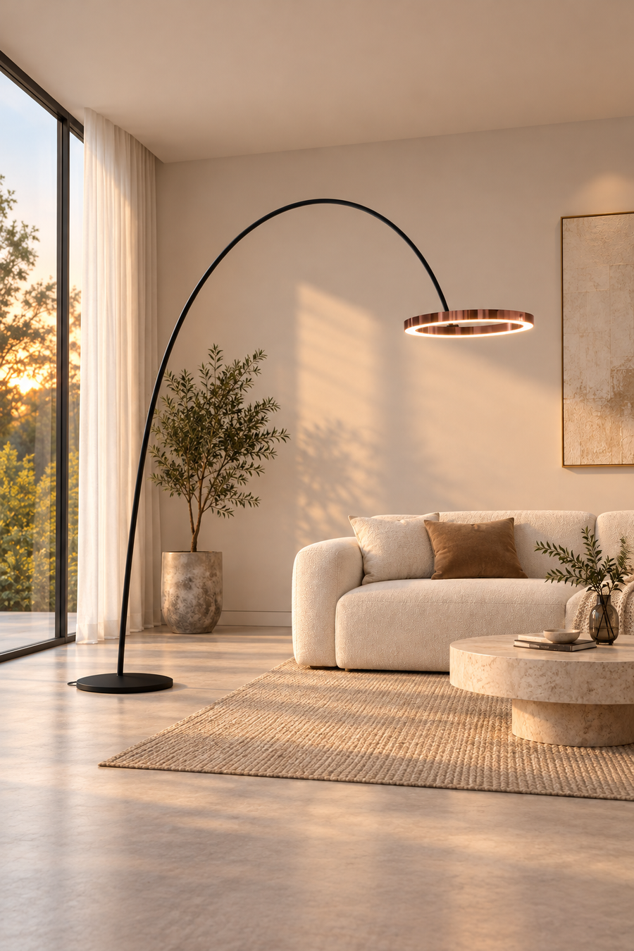 Lampadaire | Halo — vue verticale du produit, cadrage élargi
