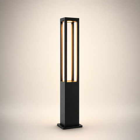 Lampadaire Cadre Métal Noir Minimaliste Épuré Design - Salon Bureau Chambre — Clarté