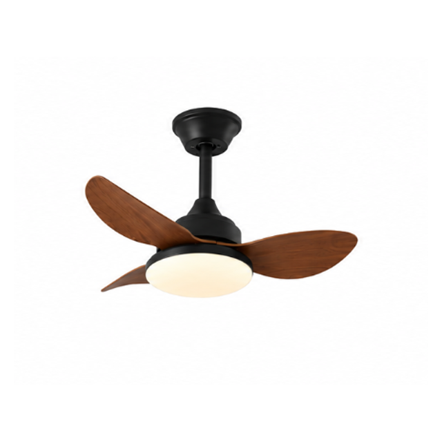 Ventilateur de Plafond Compact LED Tricolore - bois-noir
