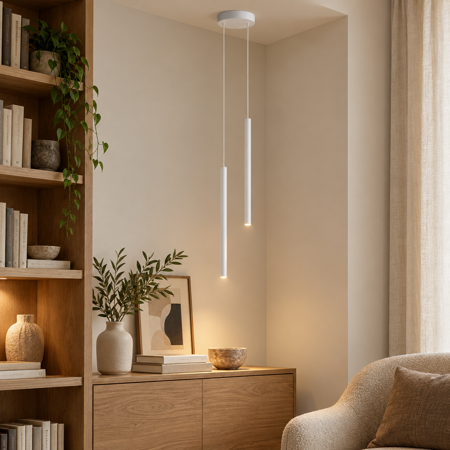 Clarté — blanc mat, 2 tête(s), tube 50 cm — ambiance intérieure