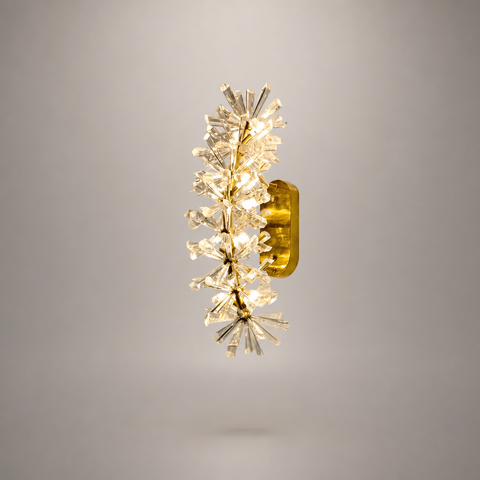 Inaya Anneau Cristal et Métal Doré Éclatant