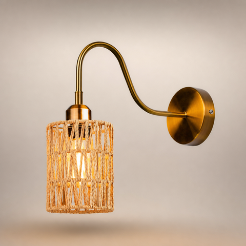 Armida Cylindre Laiton Doré et Verre Tressé
