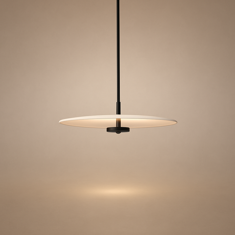 Suspension Pétales Métal Noir et Verre Opalin - Chambre Salon Cuisine — Lucilla