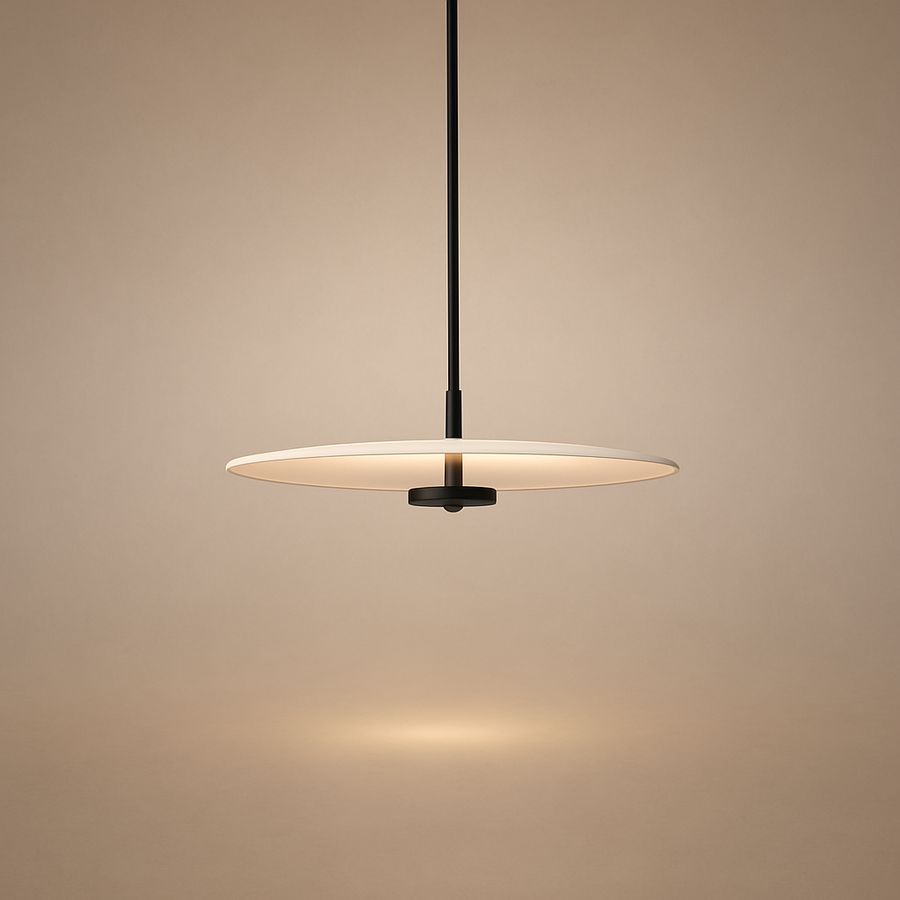 Suspension Pétales Métal Noir et Verre Opalin - Chambre Salon Cuisine — Lucilla