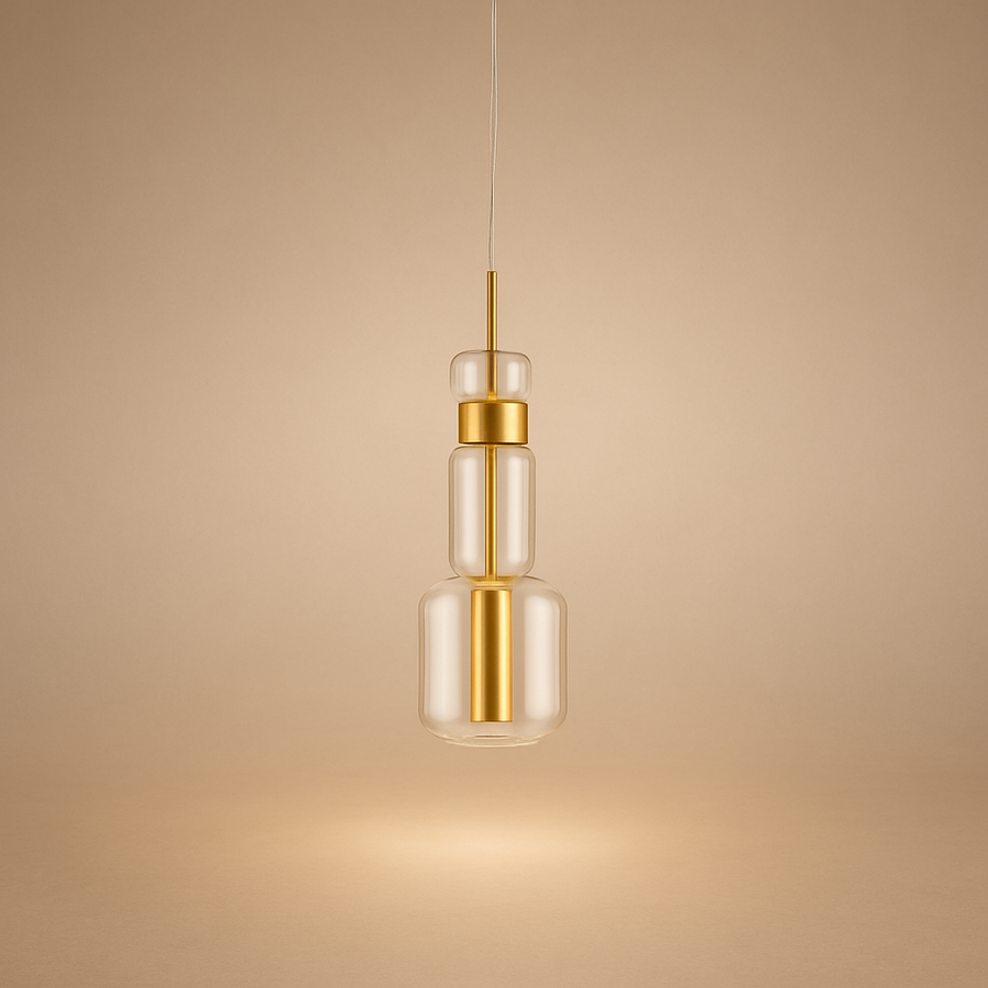 Suspension Anneau Béton Brut et Bois Naturel - Cuisine Chambre Salon — Antares
