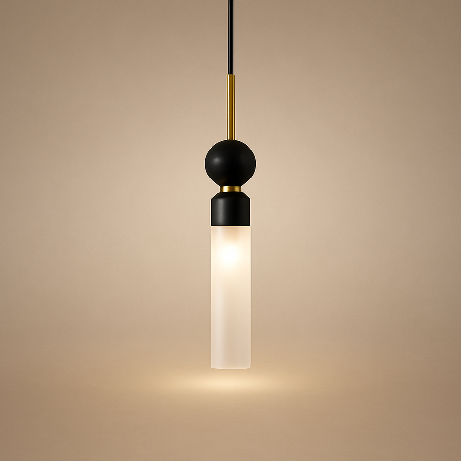Suspension Sphères Verre Fumé et Métal Noir Boule - Cuisine Salon Salle à Manger — Quasar