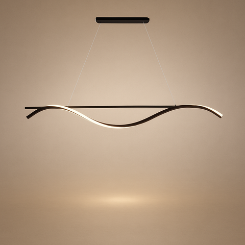 Suspension Anneau Métal Noir Mat Minimaliste Design - Cuisine Salon Bureau — Flambeau