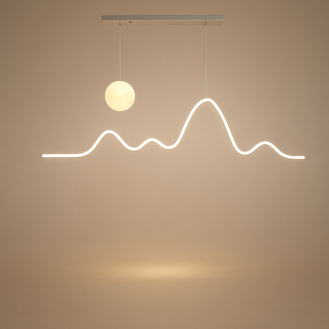 Lustre Suspension Nuages Métal Blanc Minimaliste Design - Salon Salle à Manger — Brume