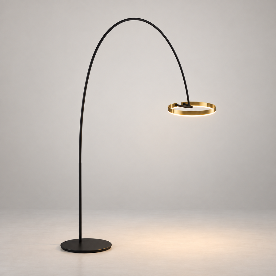 Halo — lampadaire à anneau ouvert — arqué