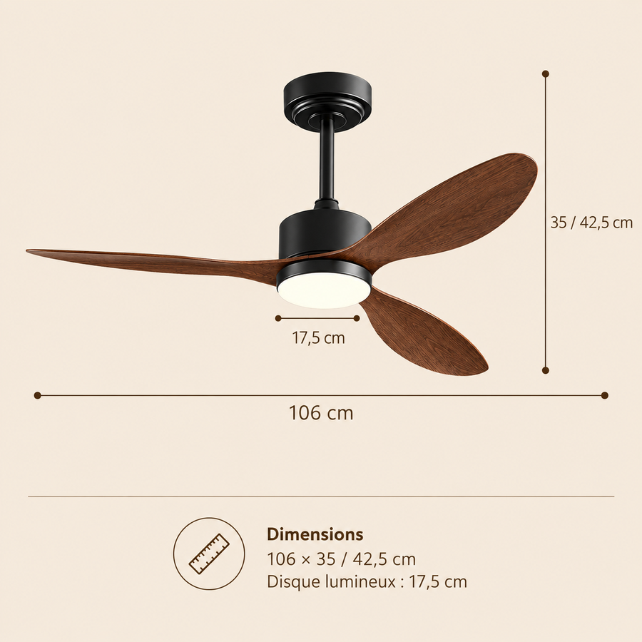 Ventilateur de Plafond Nordique Minimaliste