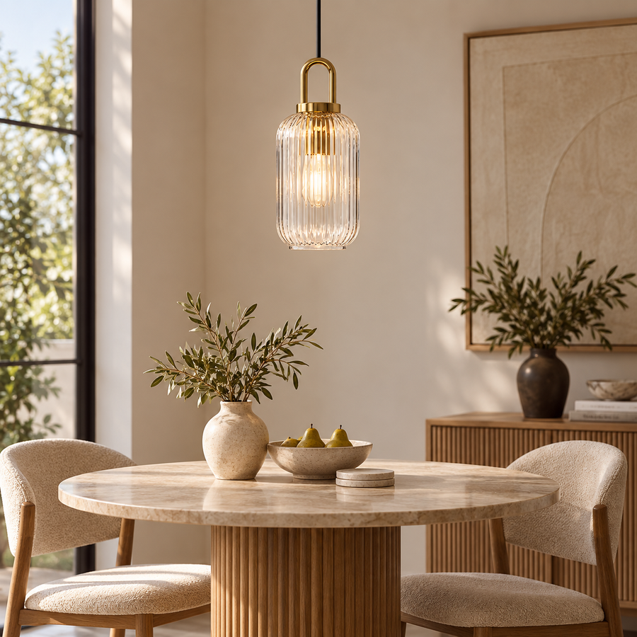 Presto — 30 cm de hauteur, diamètre 14 cm — verre transparent — ambiance
