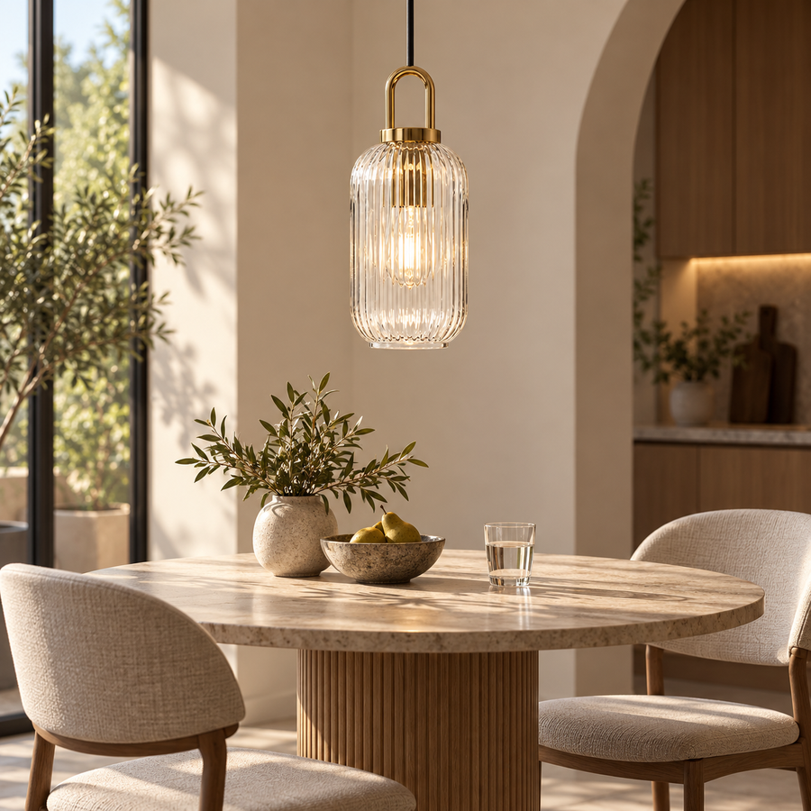 Presto — 30 cm de hauteur, diamètre 14 cm — verre transparent — ambiance