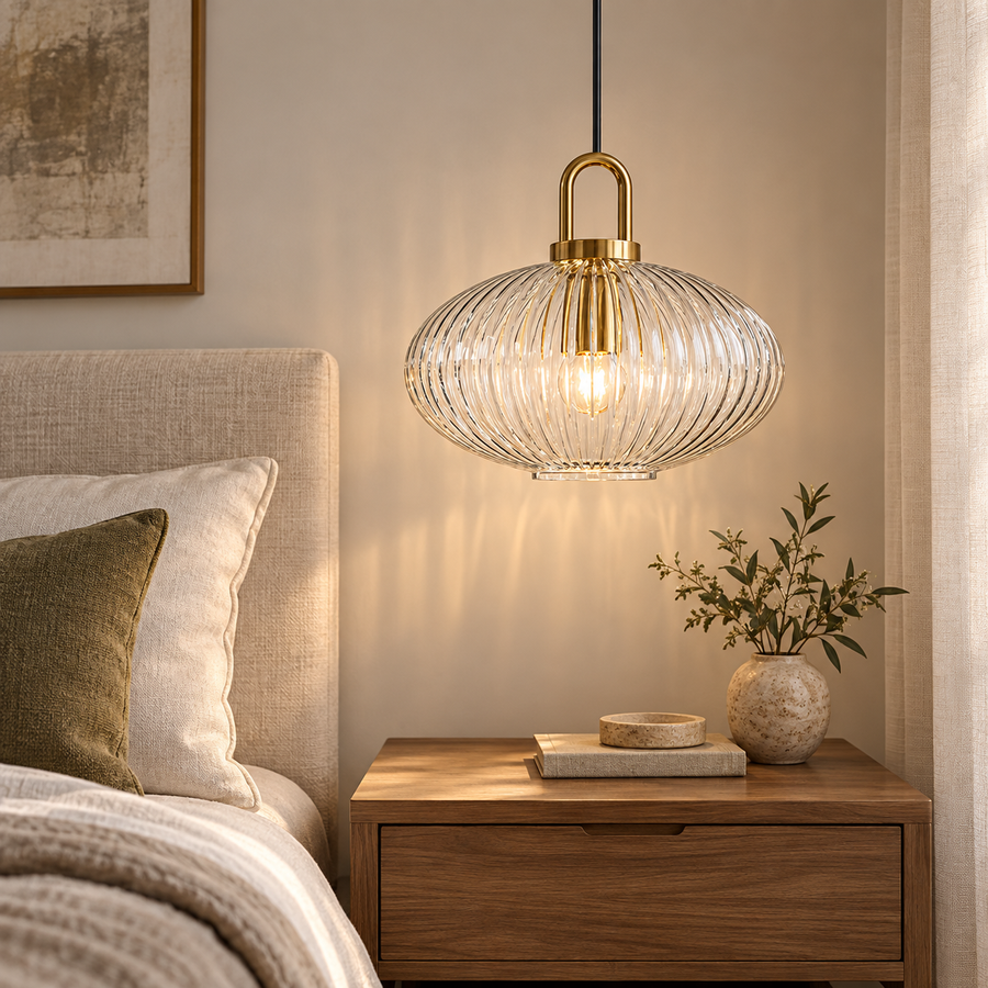 Presto — 26 cm de hauteur, diamètre 30 cm — verre transparent — ambiance