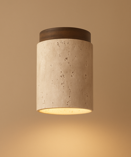 Plafonnier Cylindre Béton Blanc Minimaliste Design Moderne - Salle de Bain Salon Chambre — Thuban