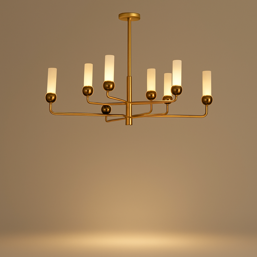 Lustre Suspension Plafonnier Cylindre Verre Givré et Métal Noir - Salon Salle à Manger — Pilare