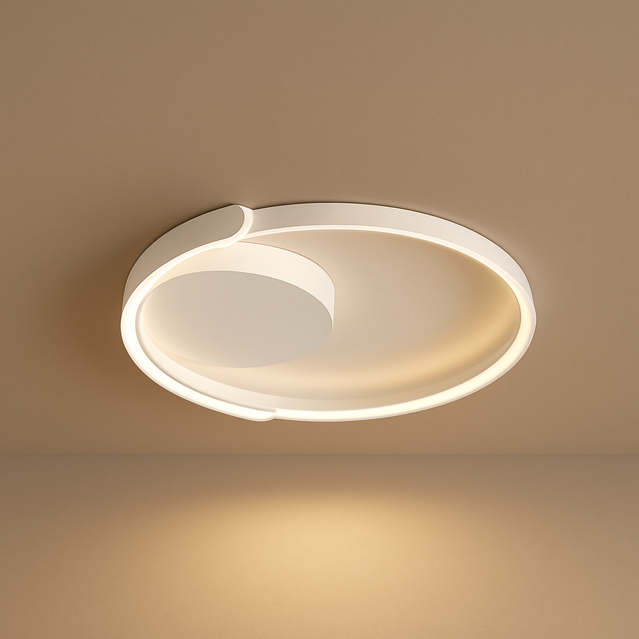 Plafonnier Anneau Métal Blanc Minimaliste Épuré Design Moderne - Salle de Bain Salon Chambre — Xenon