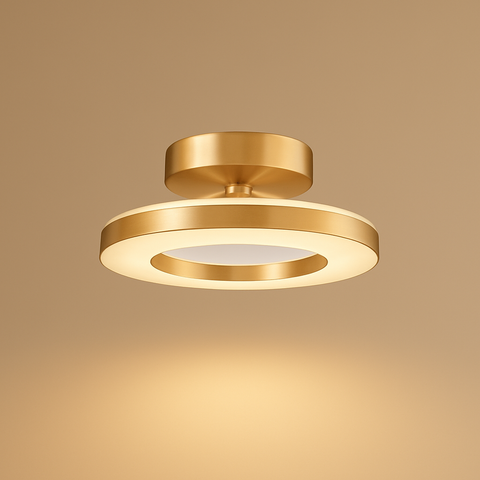 Plafonnier Anneaux Laiton Doré Minimaliste Design Moderne - Salon Salle à Manger Chambre — Ivoire