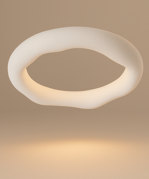 Plafonnier Anneau Plâtre Blanc Minimaliste Design Moderne - Salle de Bain Salon Chambre — Ringa