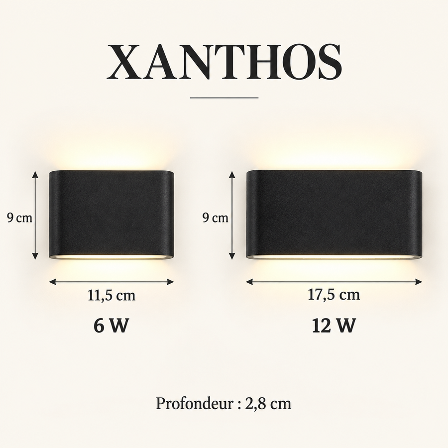 Xanthos — dimensions 6 W et 12 W