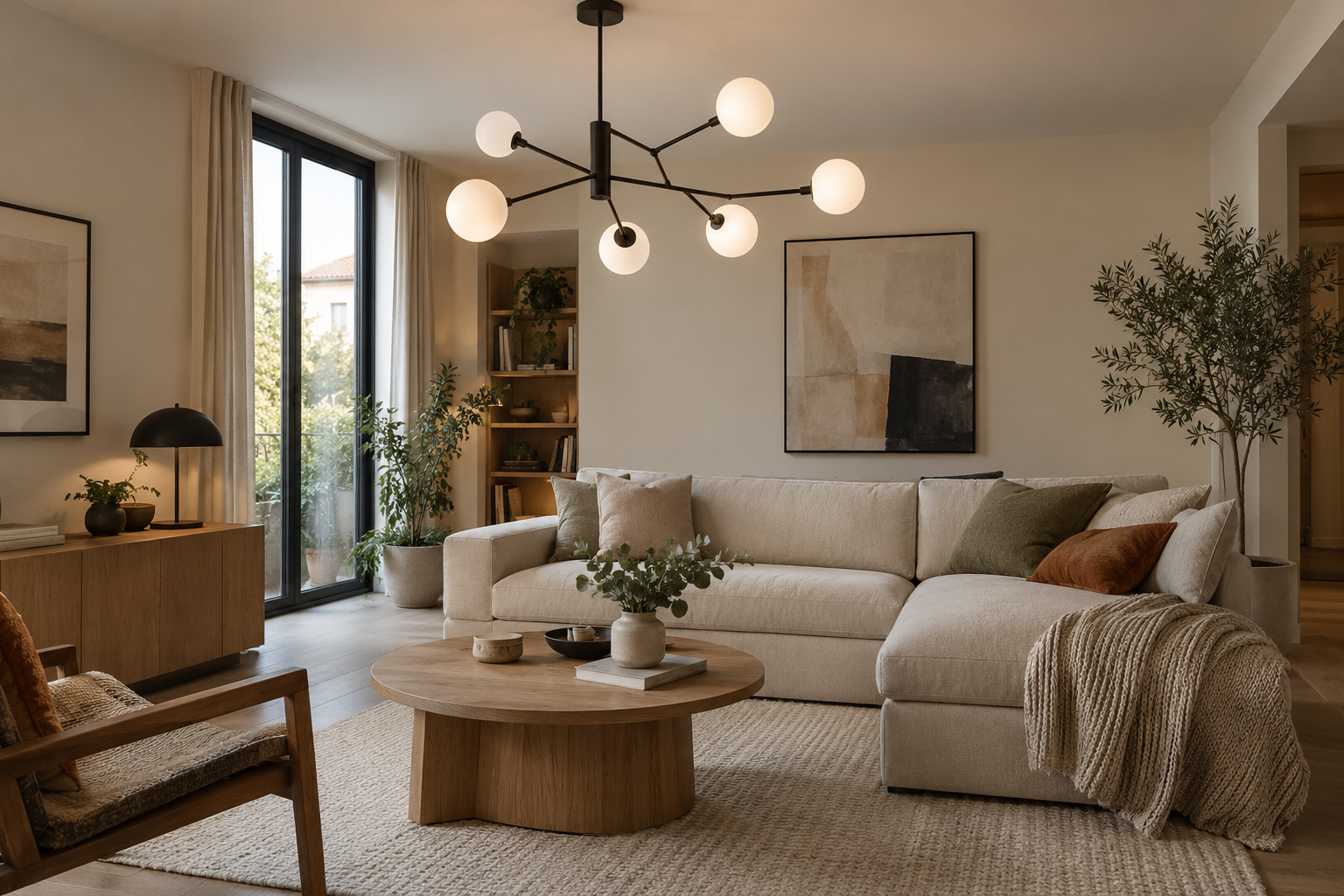 Illustration d’ambiance — Lustre design pour salon moderne : tendances 2026
