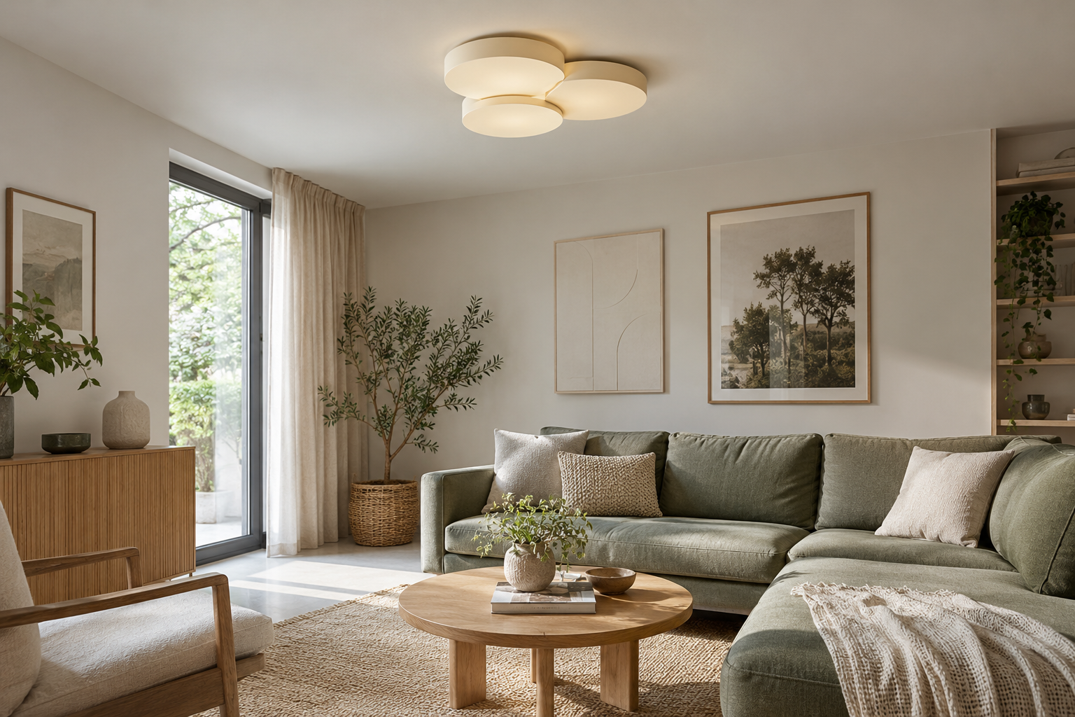 Illustration d’ambiance — Plafonnier salon design : lequel choisir ?