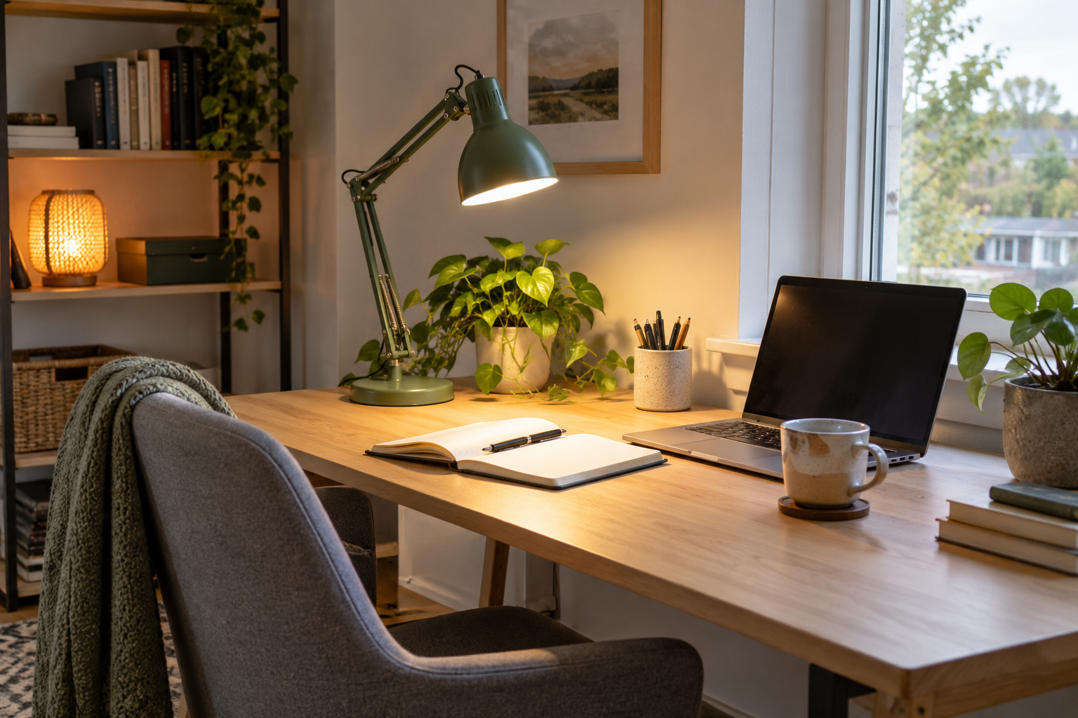Illustration d’ambiance — Comment bien éclairer son bureau à domicile