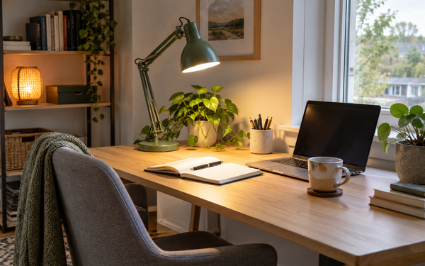 Illustration d’ambiance — Comment bien éclairer son bureau à domicile