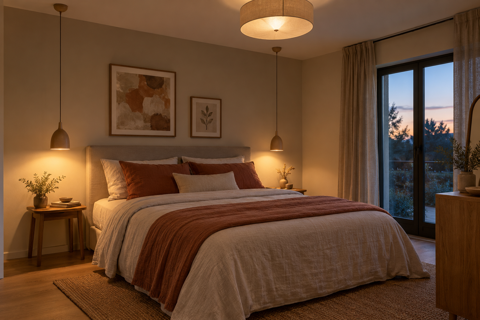 Illustration d’ambiance — Luminaire chambre adulte : tendances et conseils 2026