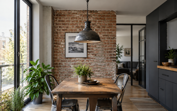 Illustration d’ambiance — Suspension industrielle dans un intérieur moderne