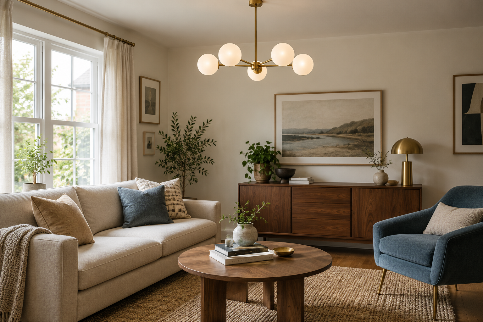 Illustration d’ambiance — Lustre doré : comment le marier avec votre décoration