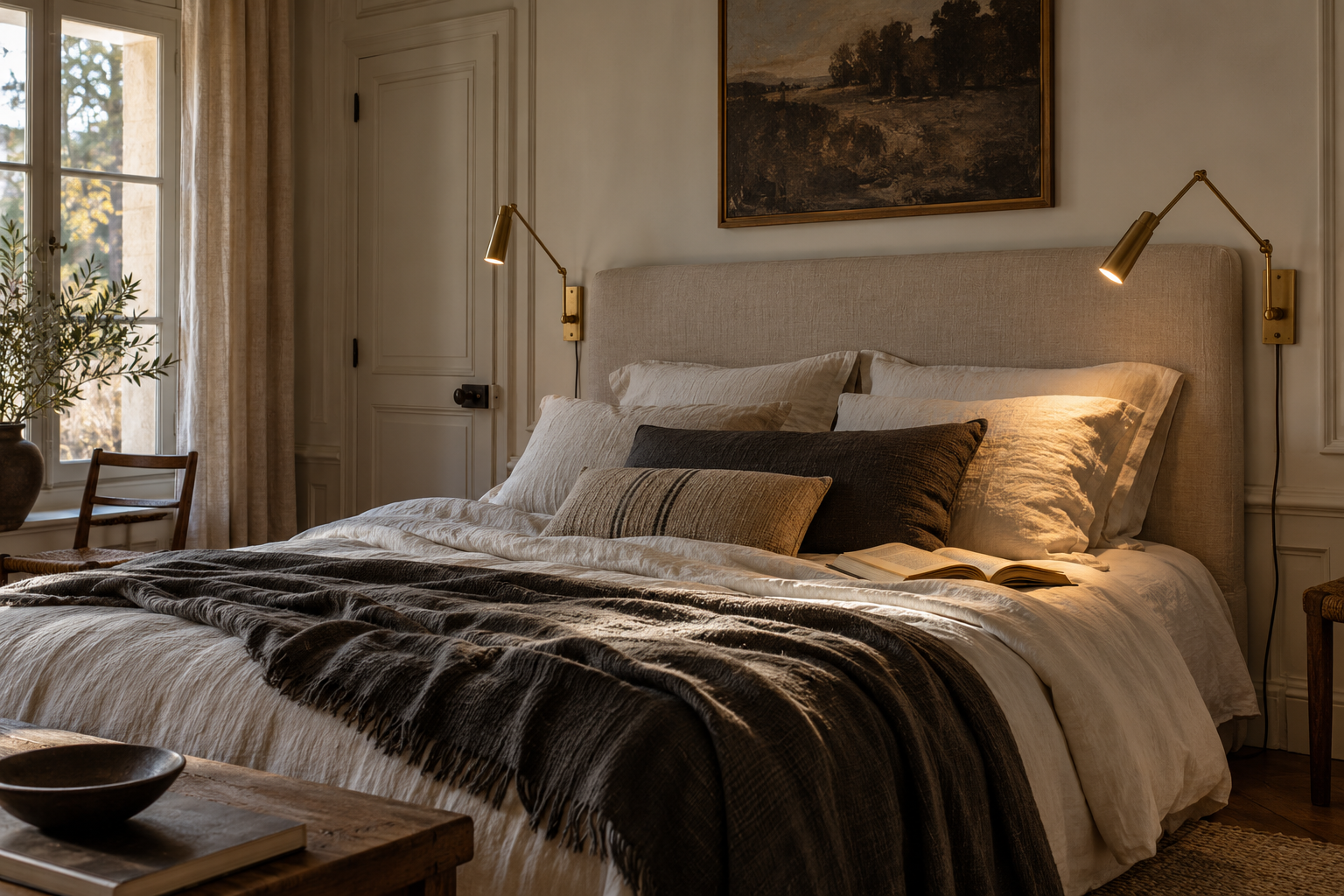 Applique liseuse : choisir et placer la lumière près du lit — illustration d’ambiance