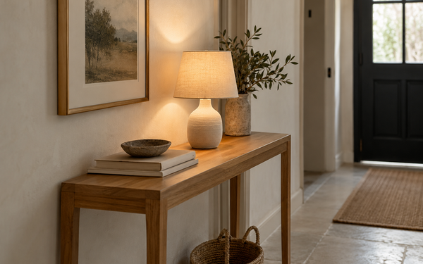 Quelle lampe poser sur une console étroite dans l’entrée ? — illustration d’ambiance